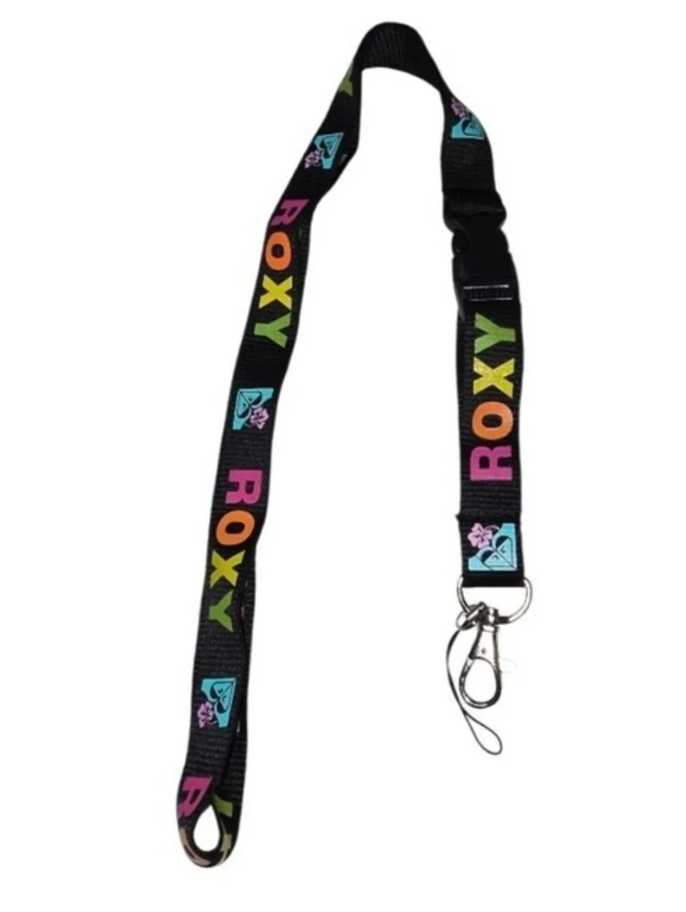 #13 Roxy Multicolor & Black Lanyard Set — Key & Card Holders